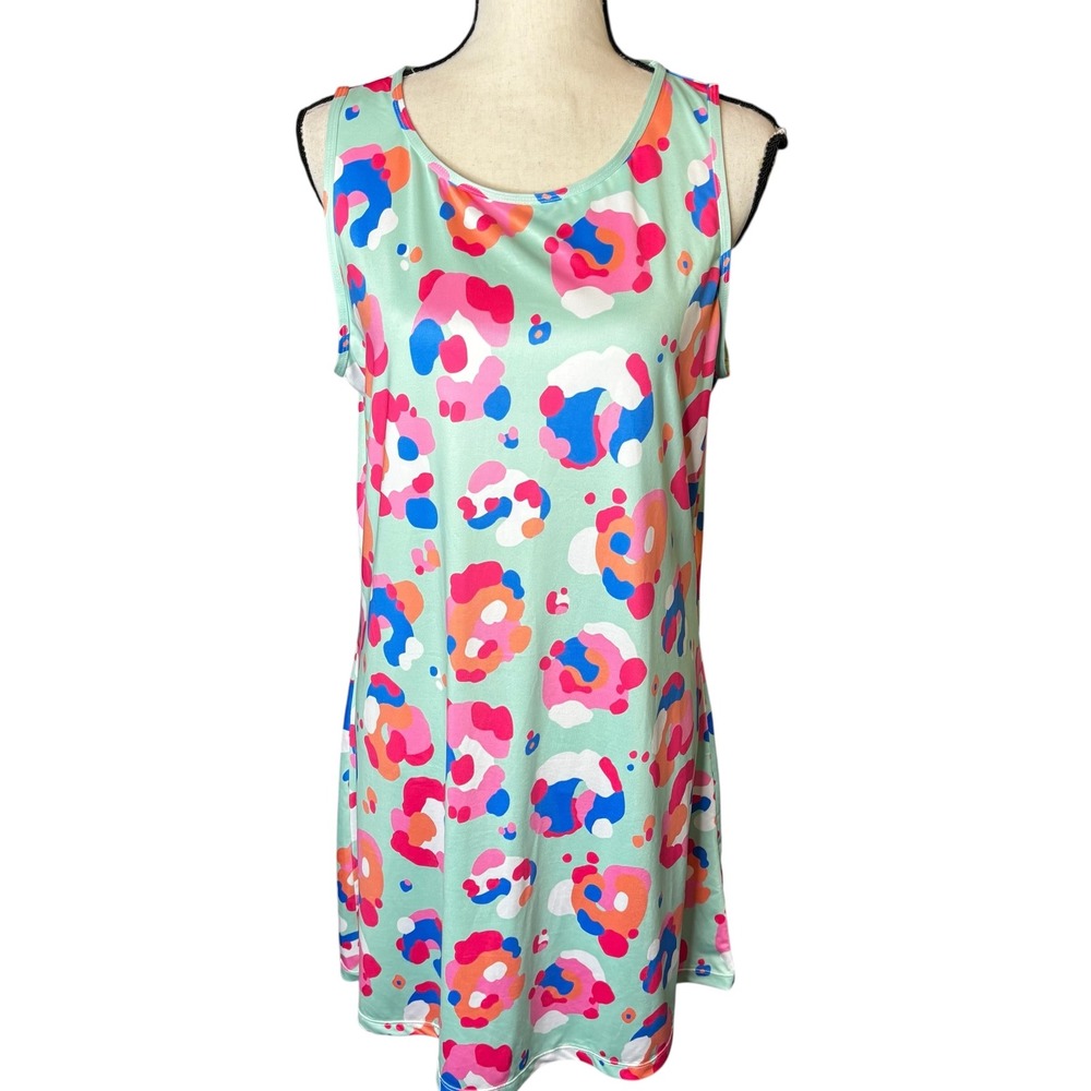 Viv&Lou Multicolor Floral Tank Dress Womens S/M Sleeveless Casual Sun Summer‎